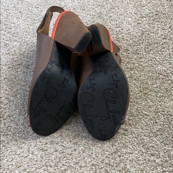 Brown Peep Toe Heels - Picture 3 of 4